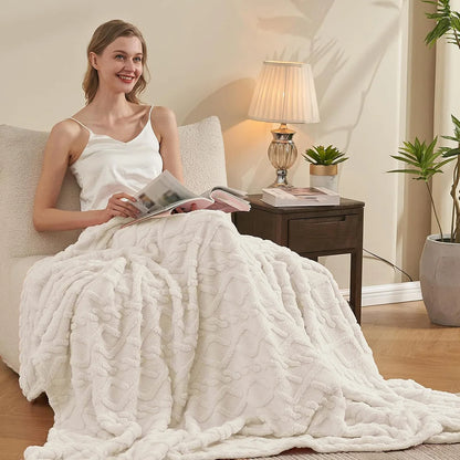 Soft Cozy Velvet Taffeta Blanket, Warm for Bed Sofa Office, Elegant Home Decor, Perfect Gift for All, Durable and Double-sided