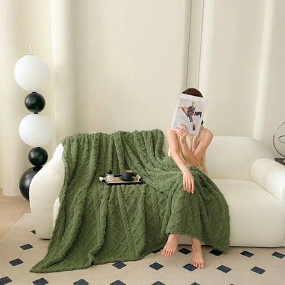 Soft Cozy Velvet Taffeta Blanket, Warm for Bed Sofa Office, Elegant Home Decor, Perfect Gift for All, Durable and Double-sided