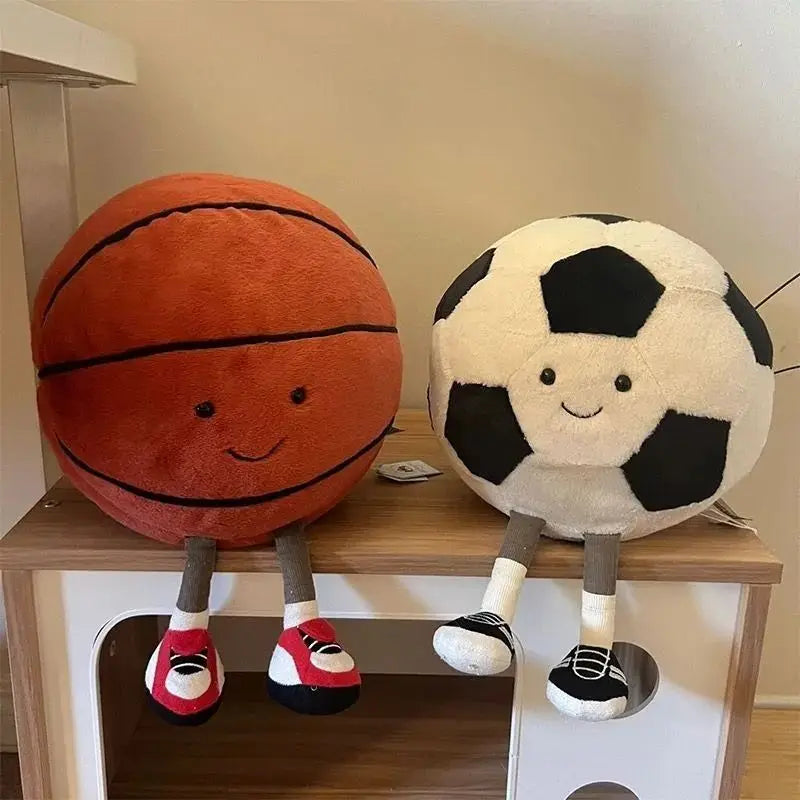 Football doll, fun and cute basketball comfort doll, creative plush toy, stress-relieving toy