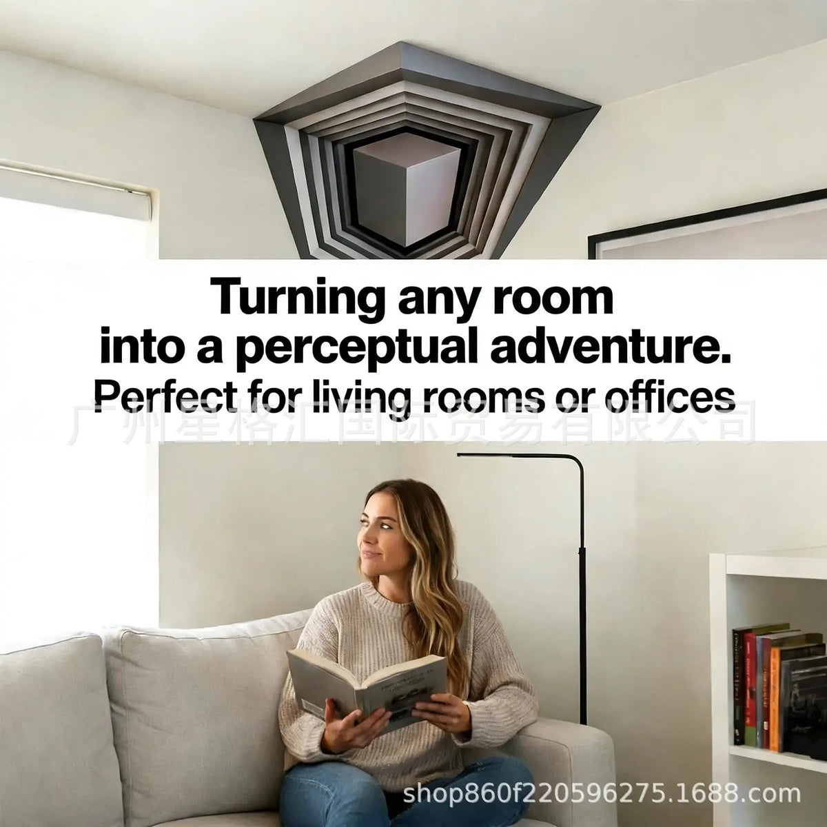 That Reshapes Reality Illusionary Optical Illusion Wall Art Sticker Impossible Corners Wall Creativity Home Decoration