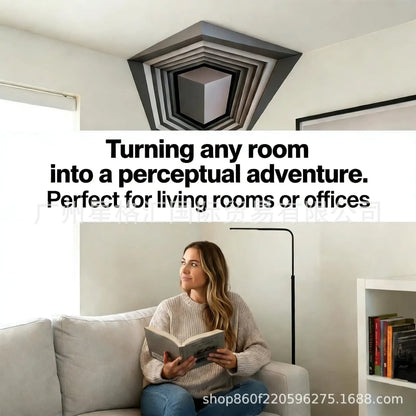 That Reshapes Reality Illusionary Optical Illusion Wall Art Sticker Impossible Corners Wall Creativity Home Decoration