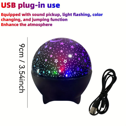 LED Night Lights Starry Sky Moon Projector Light USB Plug 7 Modes Colorful Strobe Light  for Kids Room Party Galaxy Decor Gift
