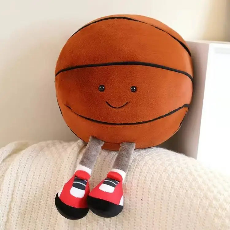 Football doll, fun and cute basketball comfort doll, creative plush toy, stress-relieving toy