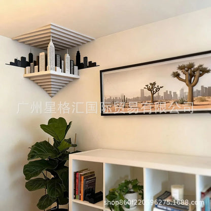 That Reshapes Reality Illusionary Optical Illusion Wall Art Sticker Impossible Corners Wall Creativity Home Decoration