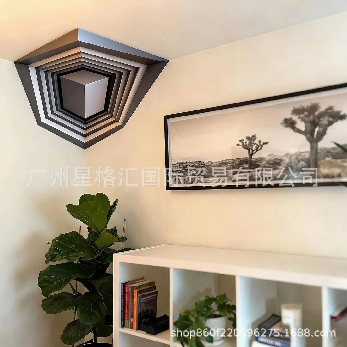 That Reshapes Reality Illusionary Optical Illusion Wall Art Sticker Impossible Corners Wall Creativity Home Decoration
