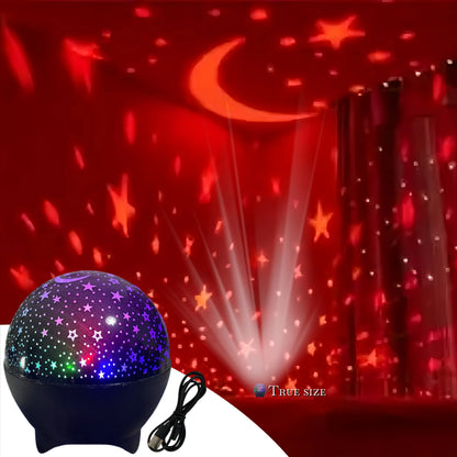 LED Night Lights Starry Sky Moon Projector Light USB Plug 7 Modes Colorful Strobe Light  for Kids Room Party Galaxy Decor Gift