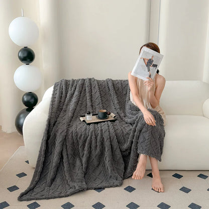 Soft Cozy Velvet Taffeta Blanket, Warm for Bed Sofa Office, Elegant Home Decor, Perfect Gift for All, Durable and Double-sided
