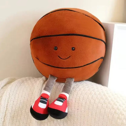 Football doll, fun and cute basketball comfort doll, creative plush toy, stress-relieving toy