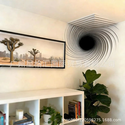 That Reshapes Reality Illusionary Optical Illusion Wall Art Sticker Impossible Corners Wall Creativity Home Decoration