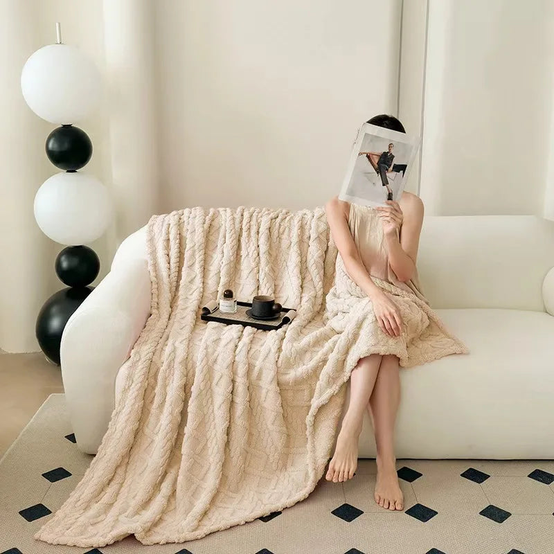Soft Cozy Velvet Taffeta Blanket, Warm for Bed Sofa Office, Elegant Home Decor, Perfect Gift for All, Durable and Double-sided
